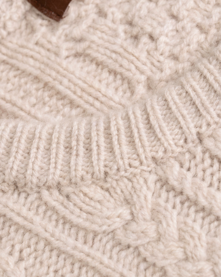 Herren | Pullover | Morris Heritage | Cable Knitted Cashmere O-Neck Off White
