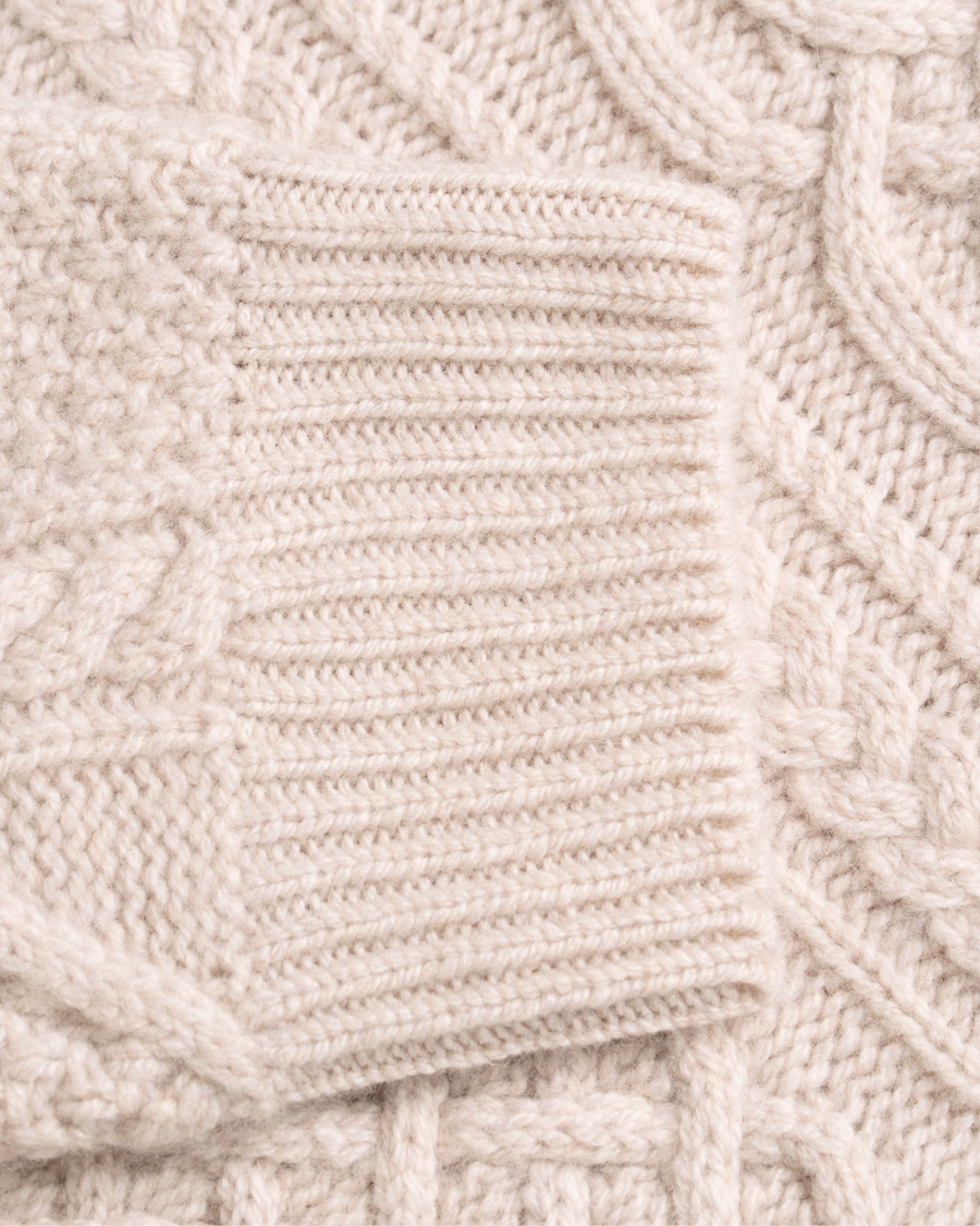 Herren | Pullover | Morris Heritage | Cable Knitted Cashmere O-Neck Off White