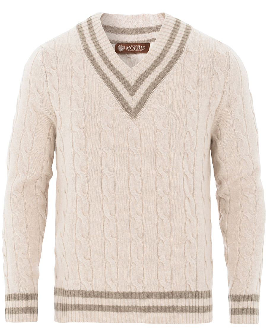 Herren | Pullover | Morris Heritage | Heritage Cricket Cashmere Sweater Off White