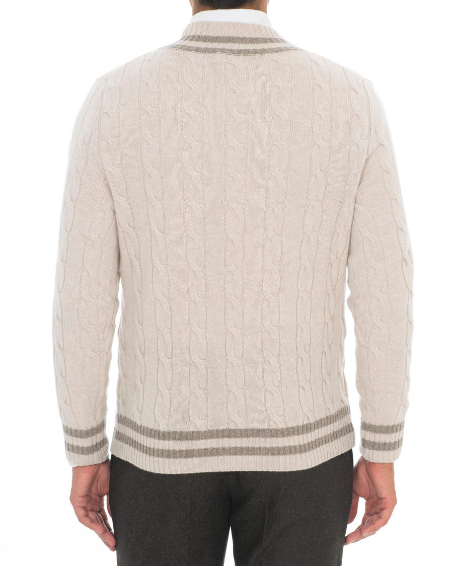 Herren | Pullover | Morris Heritage | Heritage Cricket Cashmere Sweater Off White
