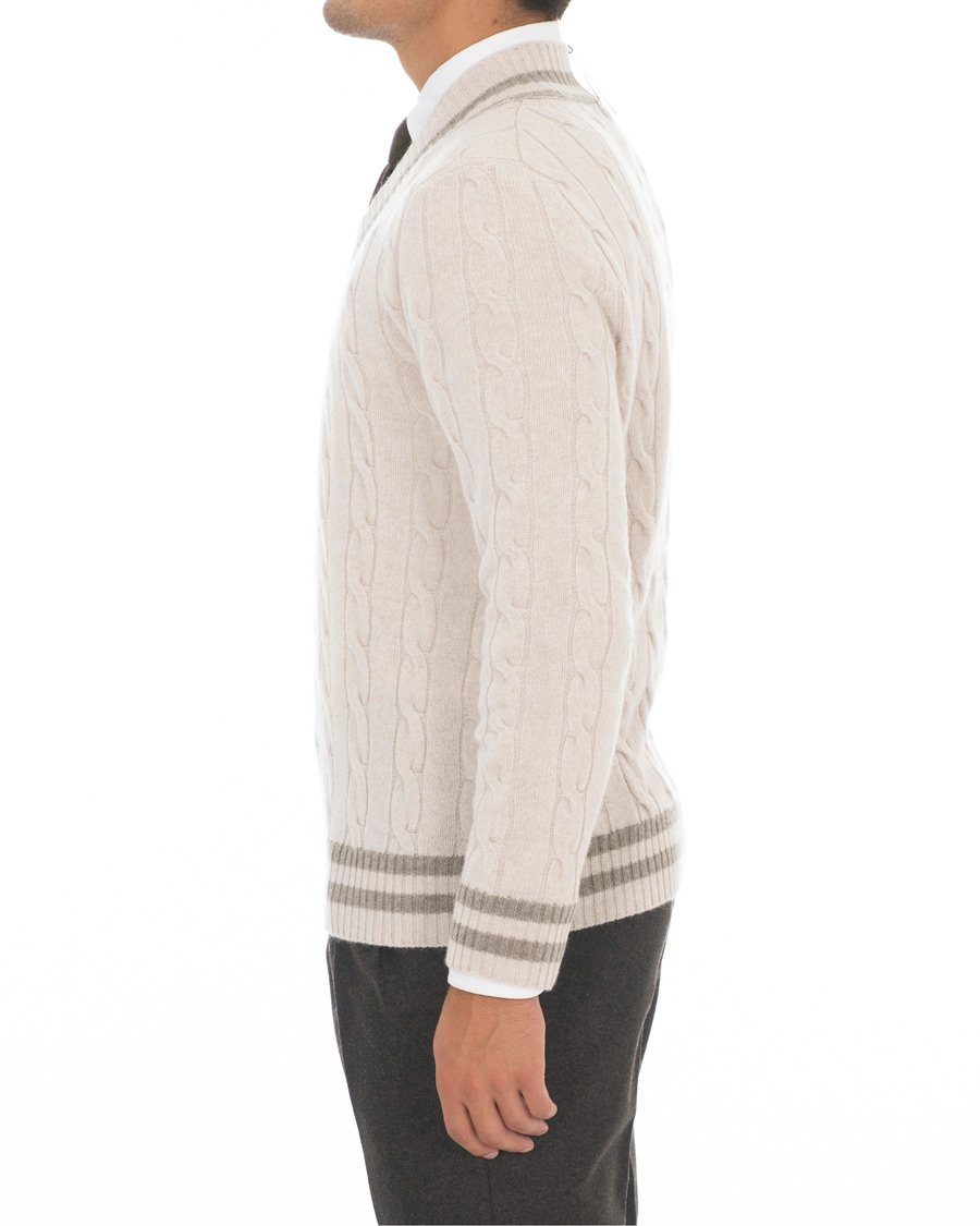 Herren | Pullover | Morris Heritage | Heritage Cricket Cashmere Sweater Off White