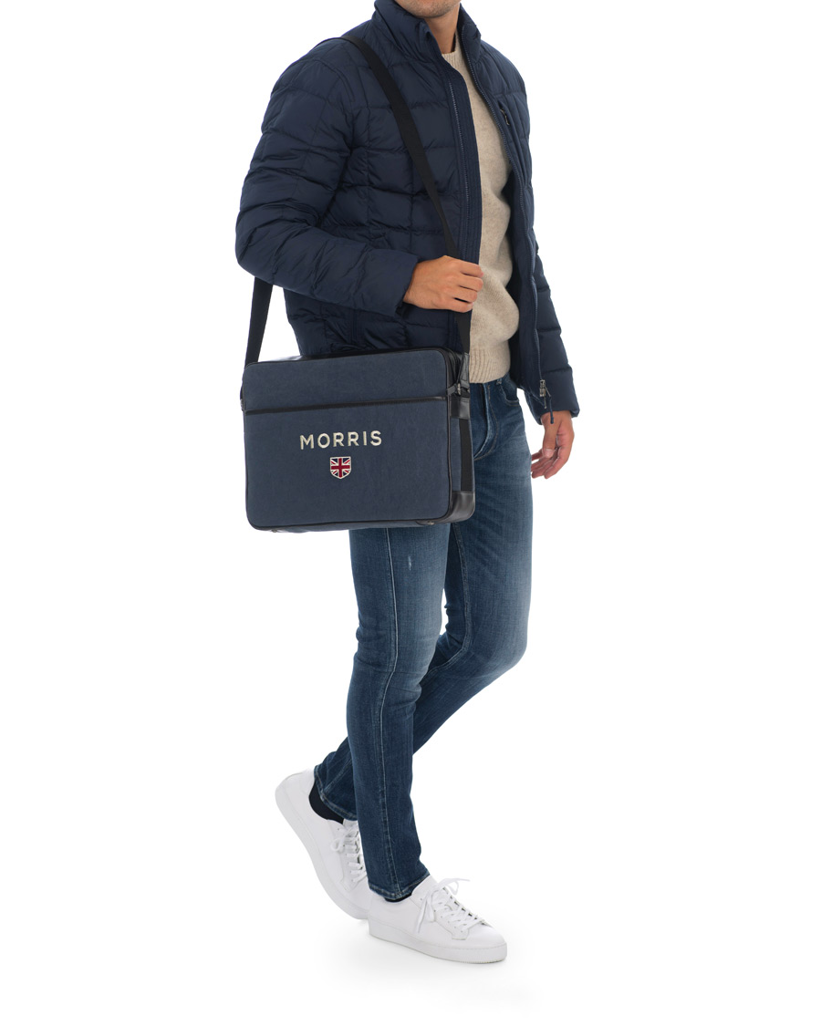 Herren | Morris Donovan Canvas Computer Bag Navy/black | Morris | Donovan Canvas Computer Bag Navy/black