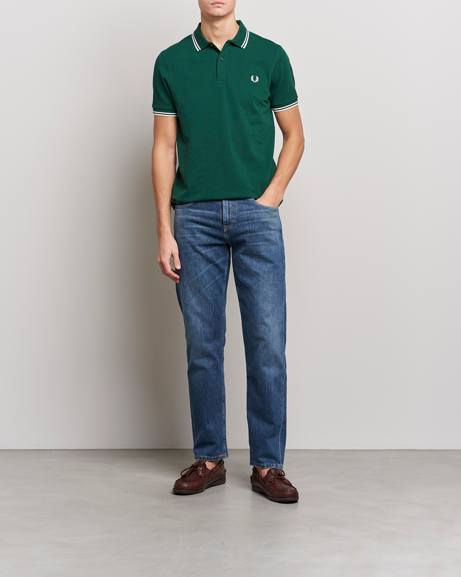 Herren | Best of British | Fred Perry | Polo Twin Tip Ivy/Snow White
