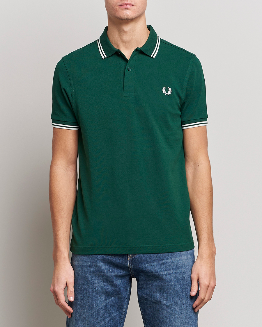 Herren | Kurzarm-Poloshirts | Fred Perry | Twin Tipped Polo Shirt Ivy/Snow White