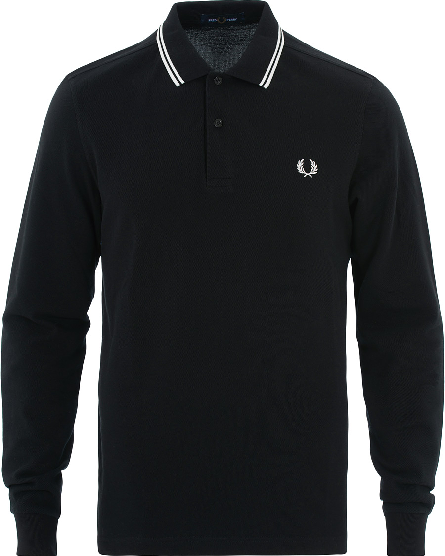 Herren | Pullover | Fred Perry | Slim Fit Long Sleeve Polo Twin Tip Black