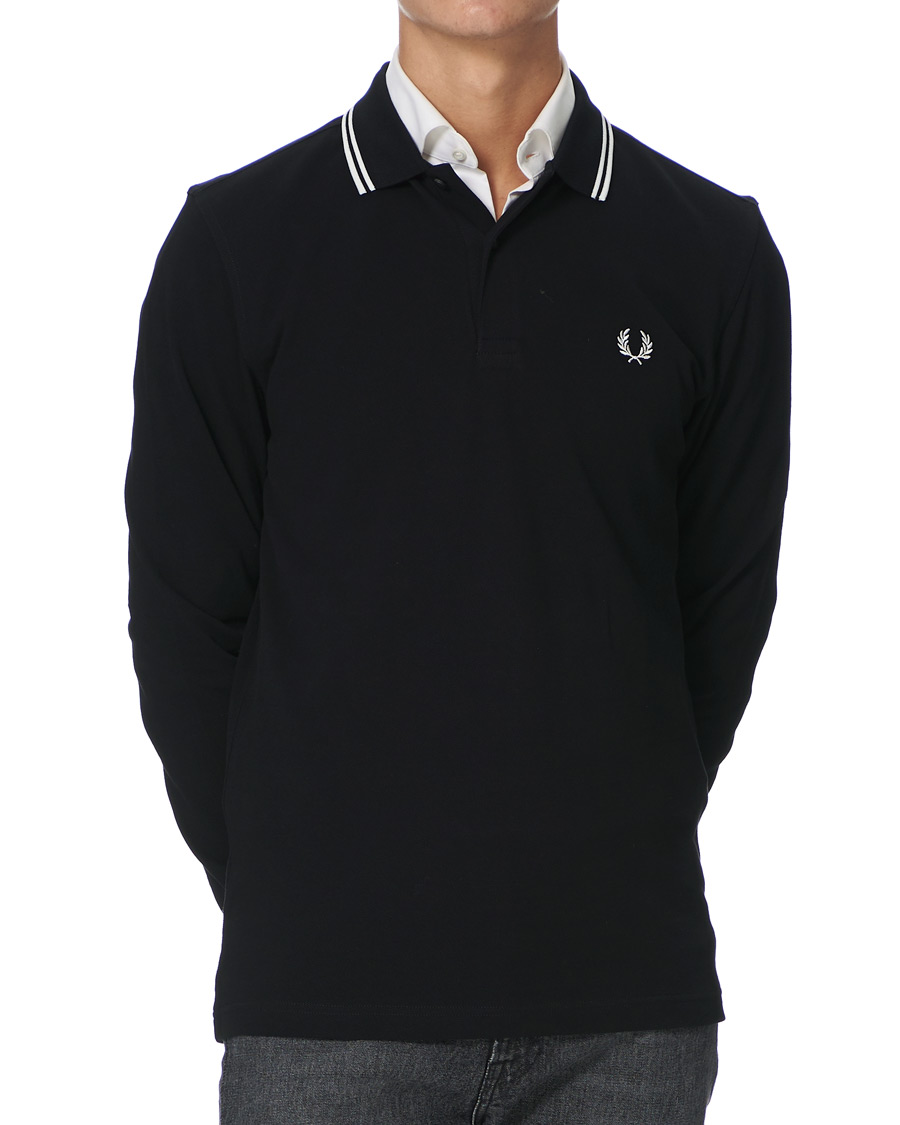 Herren | Pullover | Fred Perry | Slim Fit Long Sleeve Polo Twin Tip Black