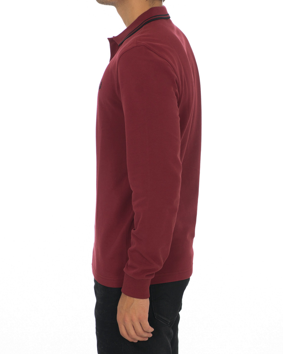 Herren | Pullover | Fred Perry | Slim Fit Long Sleeve Polo Twin Tip Wine Red