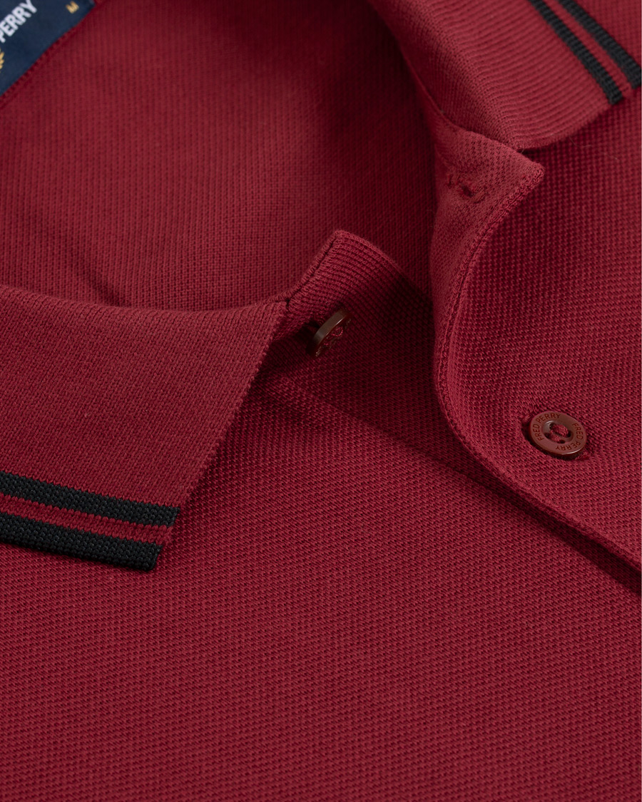 Herren | Pullover | Fred Perry | Slim Fit Long Sleeve Polo Twin Tip Wine Red