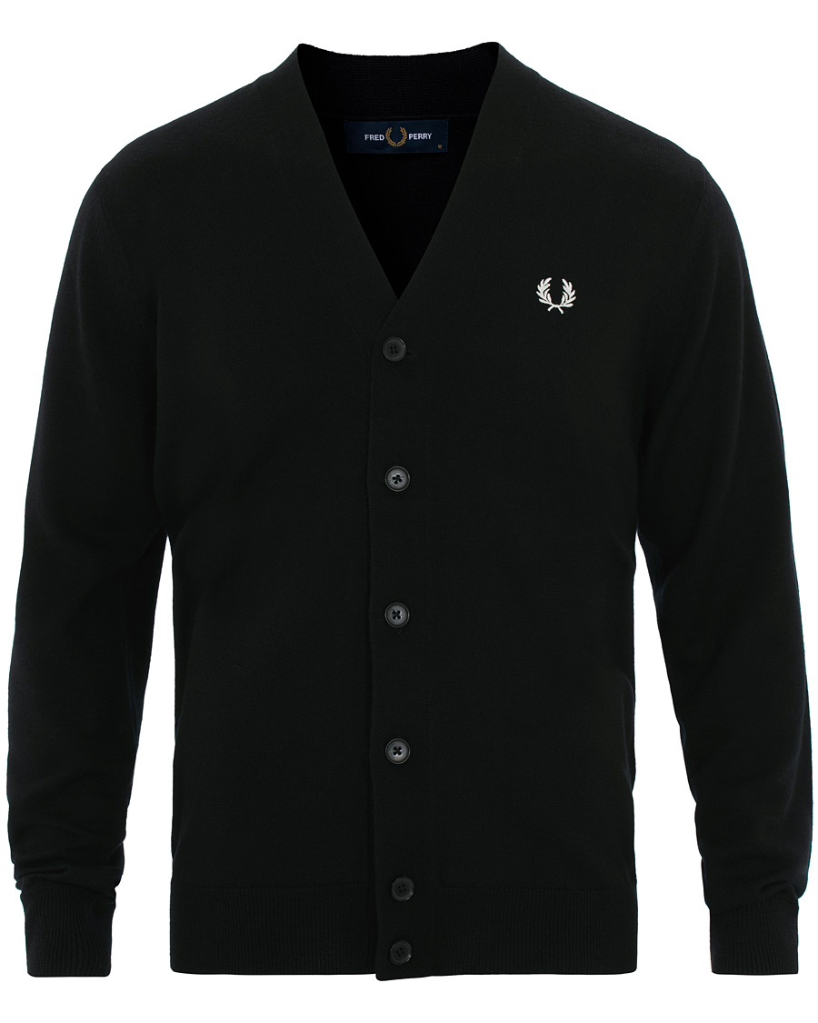 Herren | Pullover | Fred Perry | Merino Wool Cardigan Black