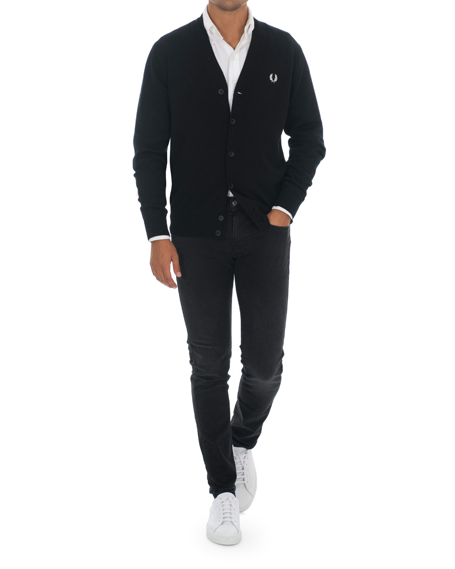Herren | Pullover | Fred Perry | Merino Wool Cardigan Black