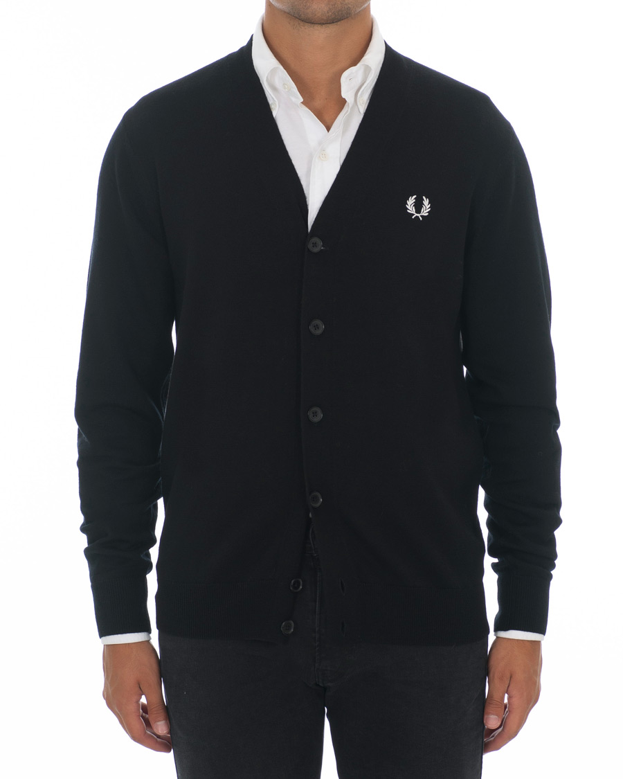 Herren | Pullover | Fred Perry | Merino Wool Cardigan Black