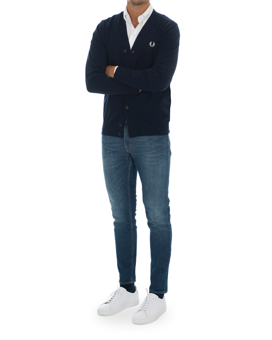 Herren | Pullover | Fred Perry | Merino Wool Cardigan Carbon Blue