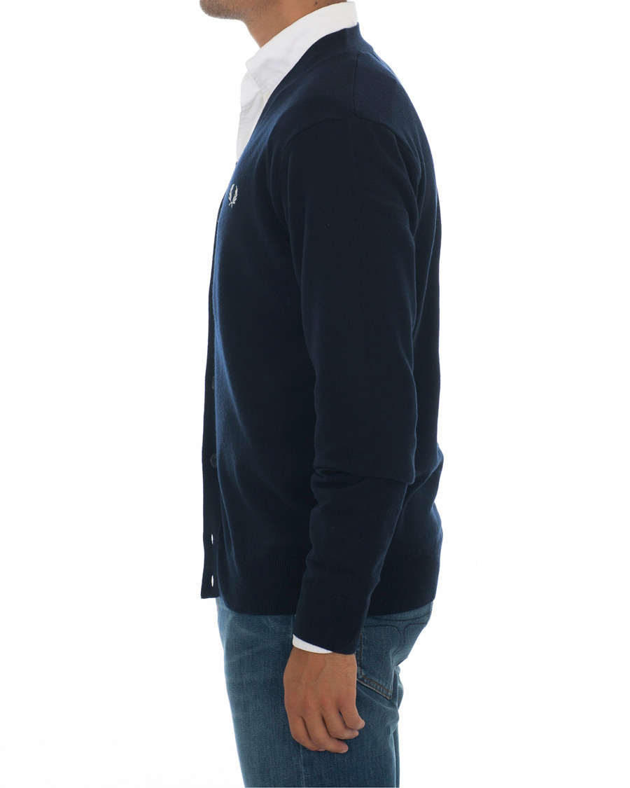 Herren | Pullover | Fred Perry | Merino Wool Cardigan Carbon Blue