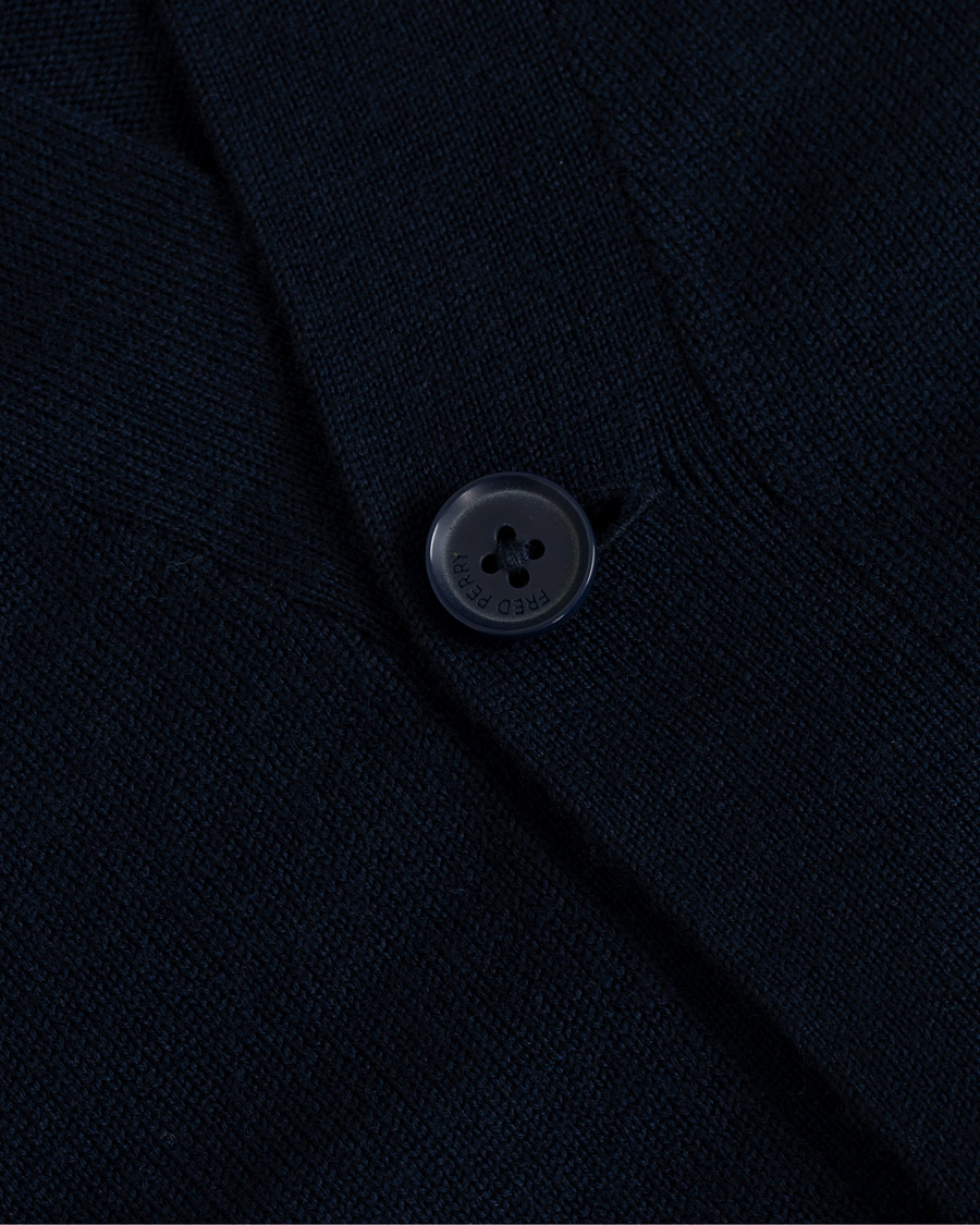 Herren | Pullover | Fred Perry | Merino Wool Cardigan Carbon Blue