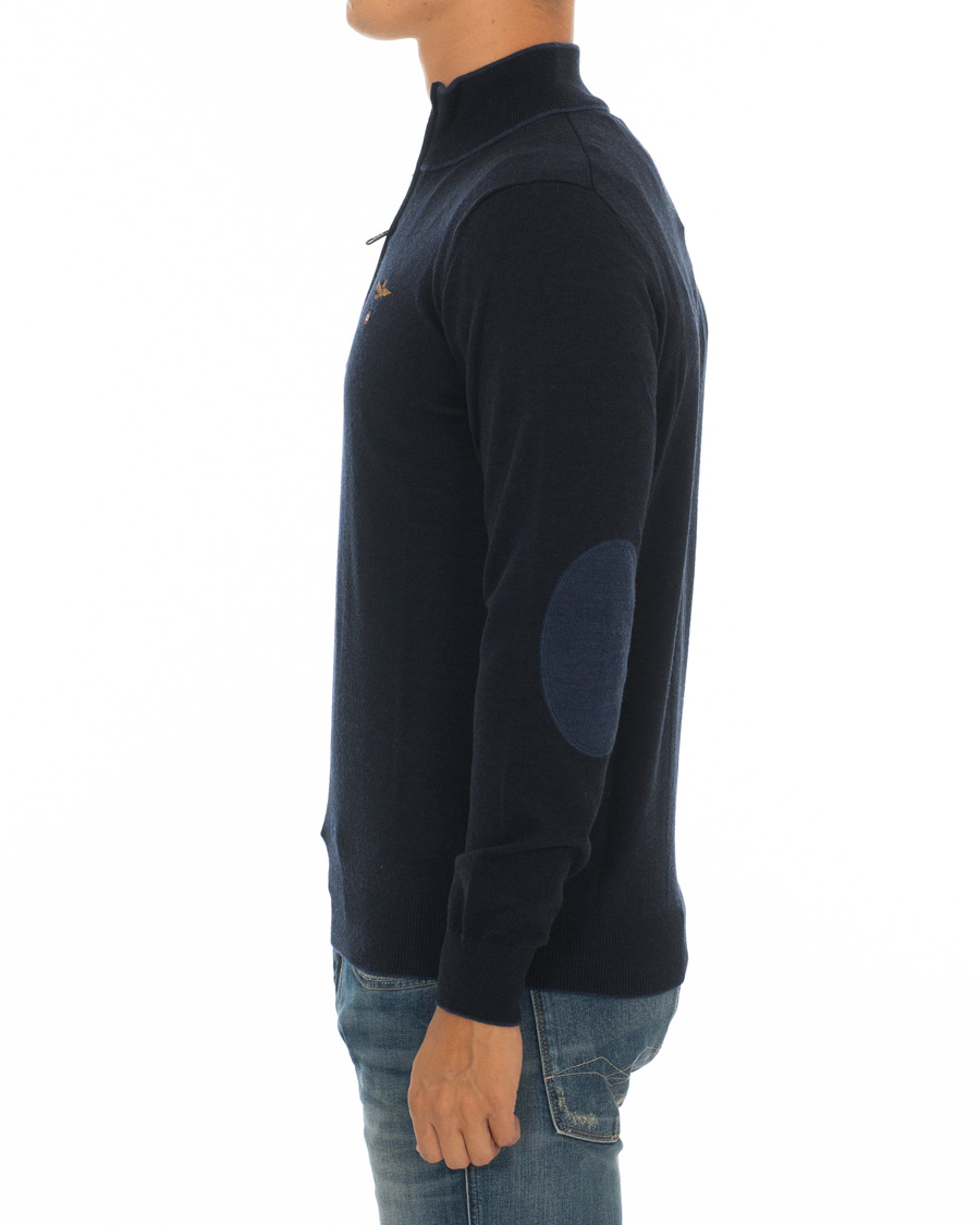 Herren | Pullover | Aeronautica Militare | MA1188 Merino Half Zip Navy