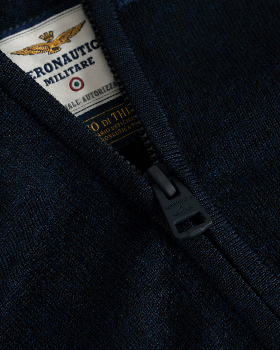 Herren | Pullover | Aeronautica Militare | MA1188 Merino Half Zip Navy