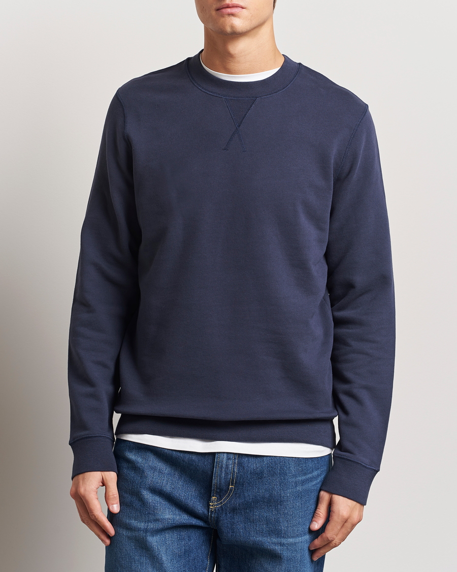 Herren | Best of British | Sunspel | Loopback Sweatshirt Navy