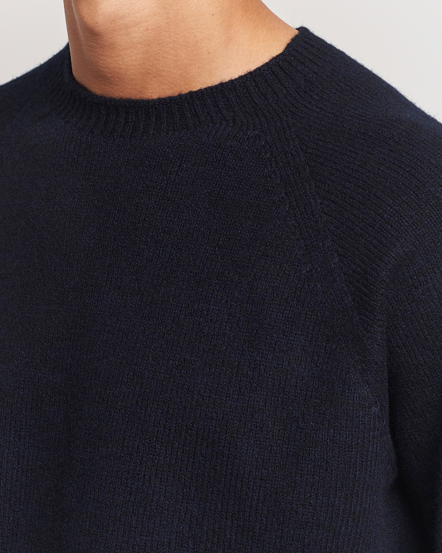 Herren | Pullover | Sunspel | Lambswool Crewneck Dark Navy Moiline