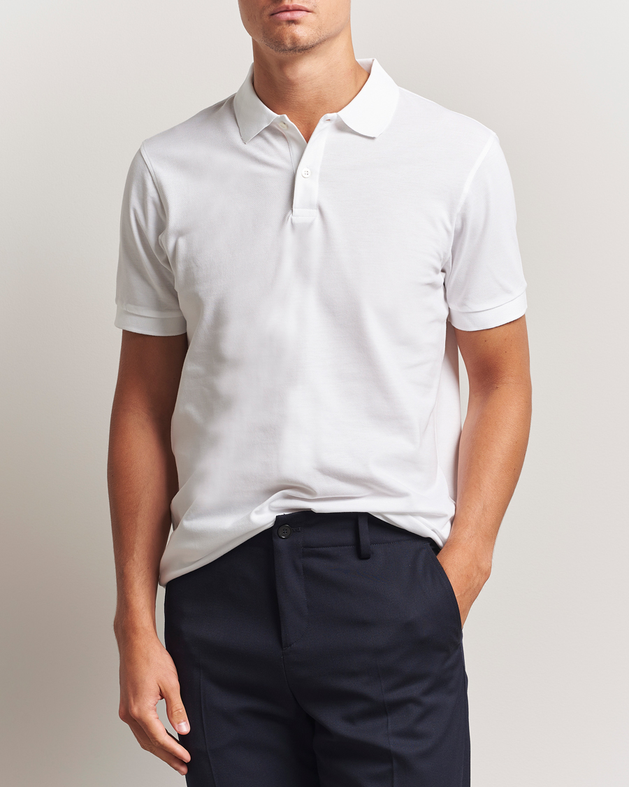 Herren | Poloshirts | Sunspel | Short Sleeve Pique Polo White