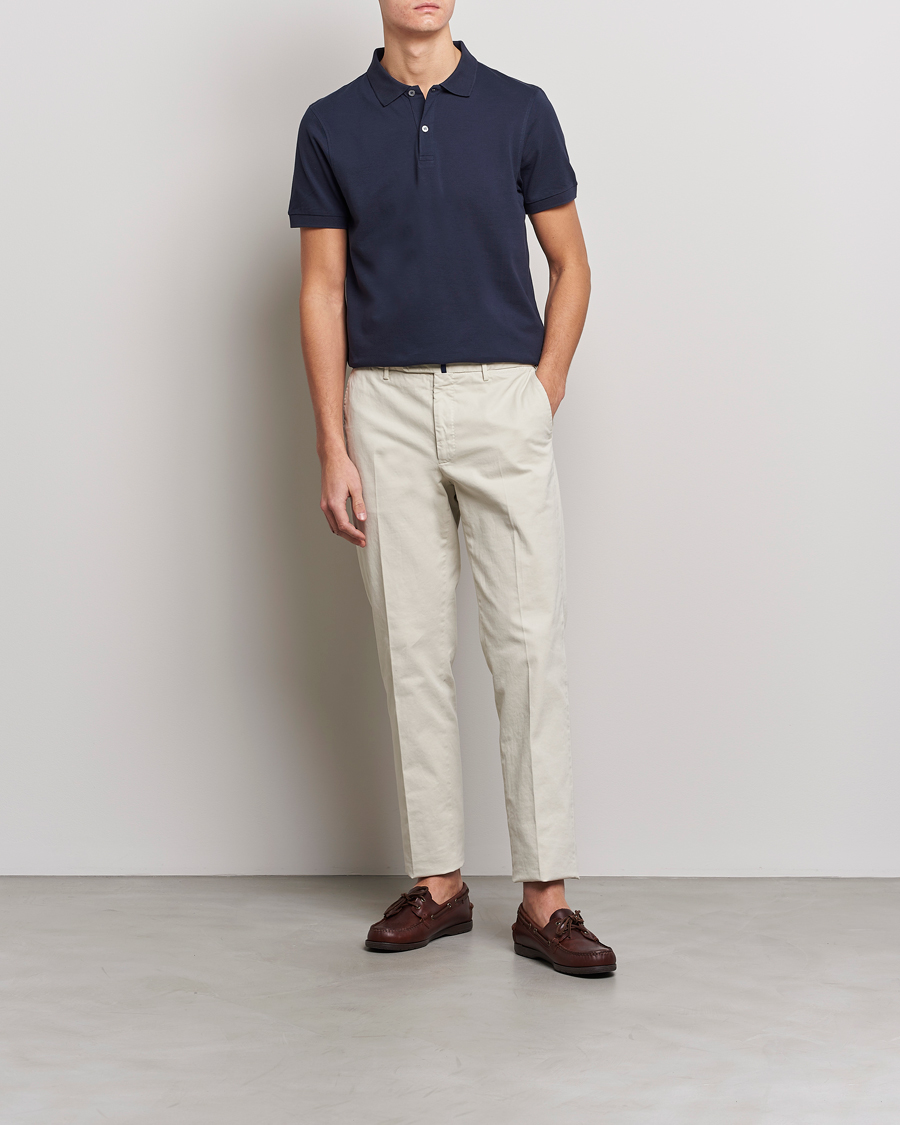 Herren | Poloshirts | Sunspel | Short Sleeve Pique Polo Navy