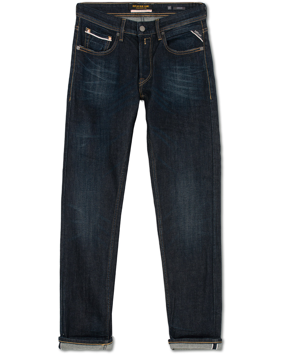 Herren | Jeans | Replay | Groover Stretch Selvedge Jeans Dark Blue