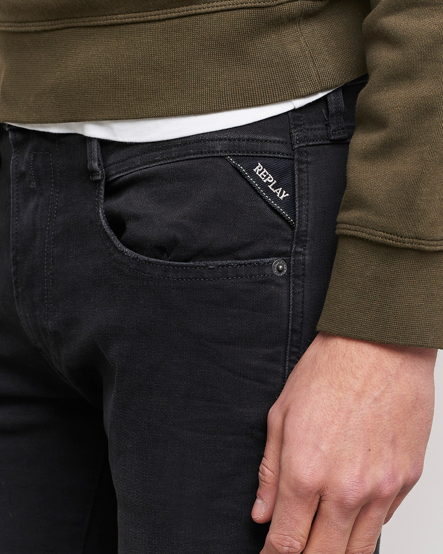 Herren | Jeans | Replay | Anbass Hyperflex Re-Used Jeans Washed Black