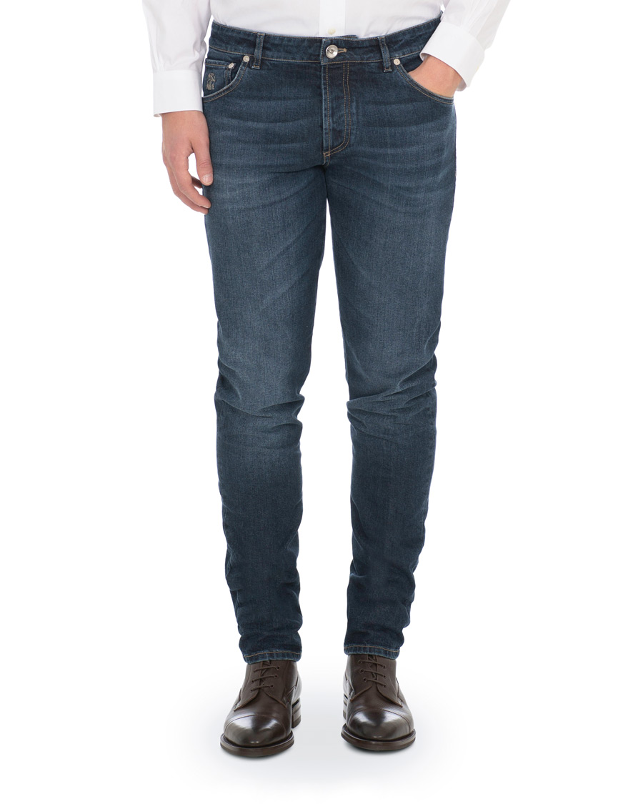 Herren | Jeans | Brunello Cucinelli | Slim Fit 5-Pocket Jeans Indigo