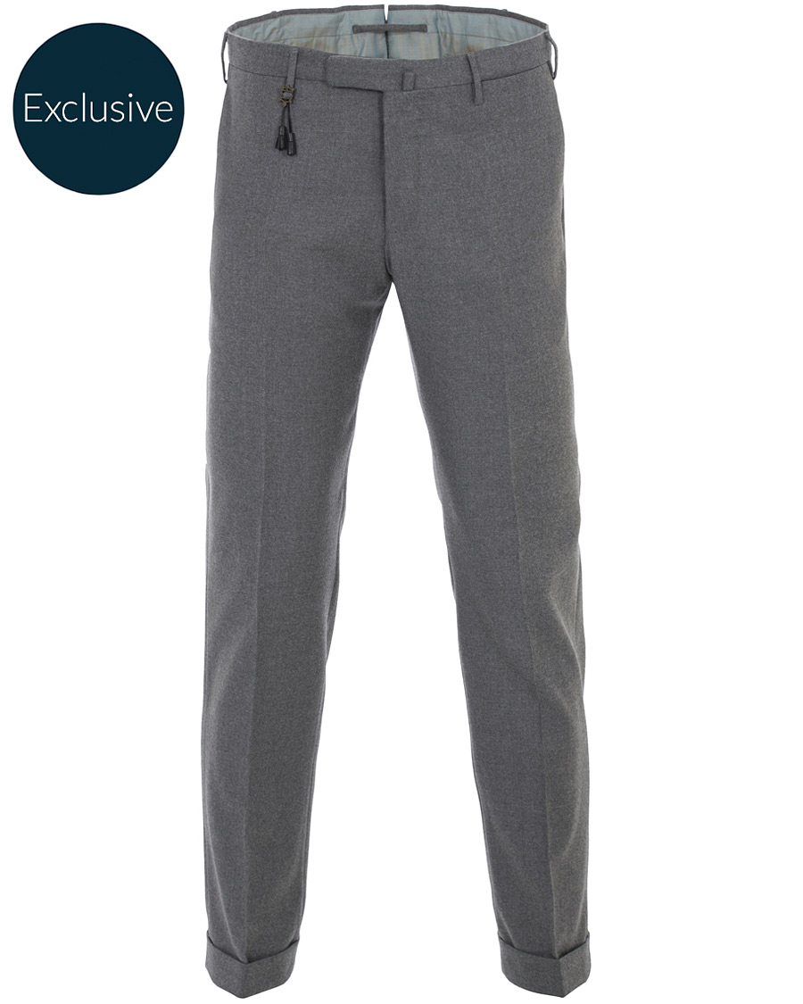 Herren | Hosen | Incotex | Slim Fit Flannel Trousers Light Grey