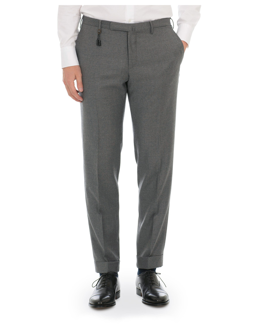 Herren | Hosen | Incotex | Slim Fit Flannel Trousers Light Grey