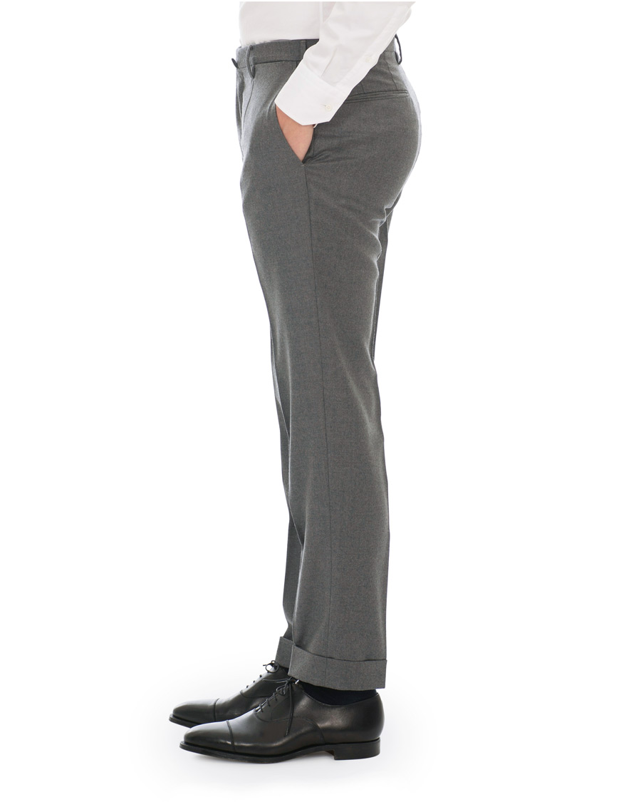 Herren | Hosen | Incotex | Slim Fit Flannel Trousers Light Grey