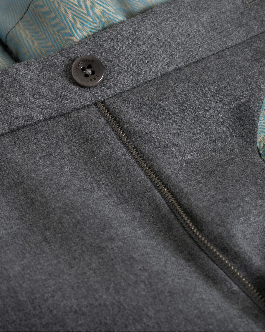 Herren | Hosen | Incotex | Slim Fit Flannel Trousers Light Grey
