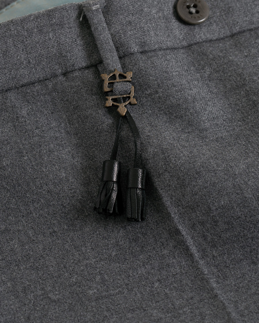 Herren | Hosen | Incotex | Slim Fit Flannel Trousers Light Grey