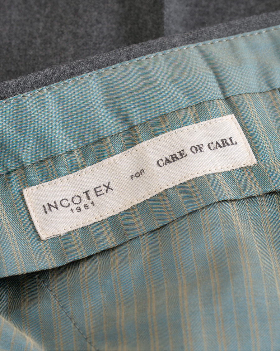 Herren | Hosen | Incotex | Slim Fit Flannel Trousers Light Grey
