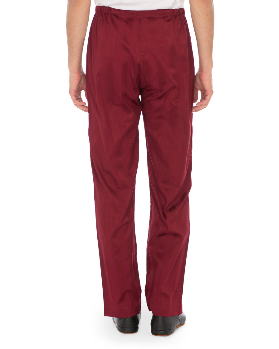 Herren | Schlafanzüge & Bademäntel | Derek Rose | Cotton Satin Striped Pyjama Set Wine Red