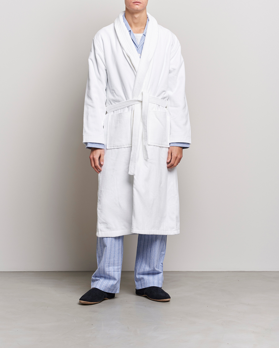 Herren | Schlafanzüge & Bademäntel | Derek Rose | Cotton Velour Gown White