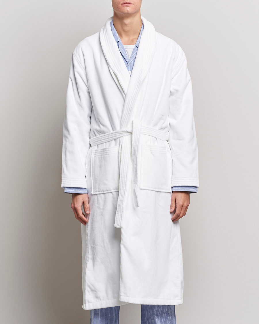 Herren | Best of British | Derek Rose | Cotton Velour Gown White