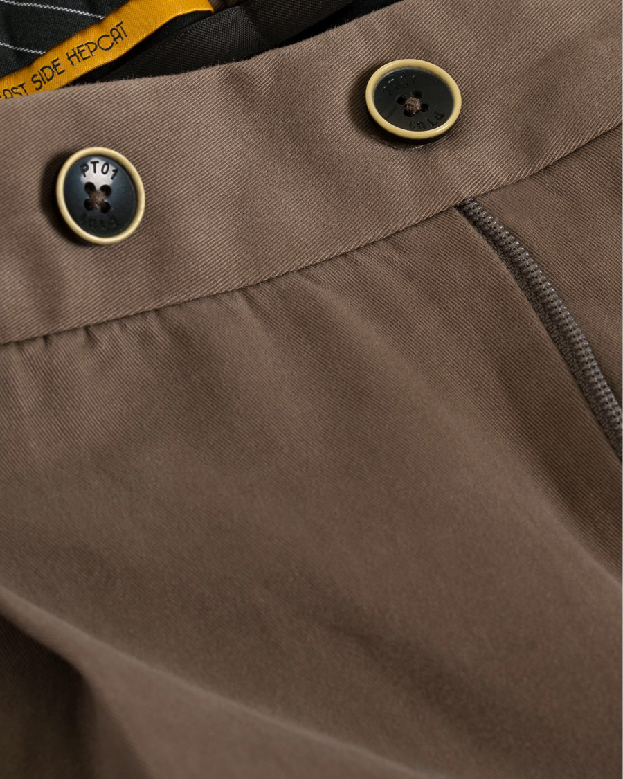 Herren | Hosen | PT01 | Gentleman Fit Pleated Cotton Trousers Brown