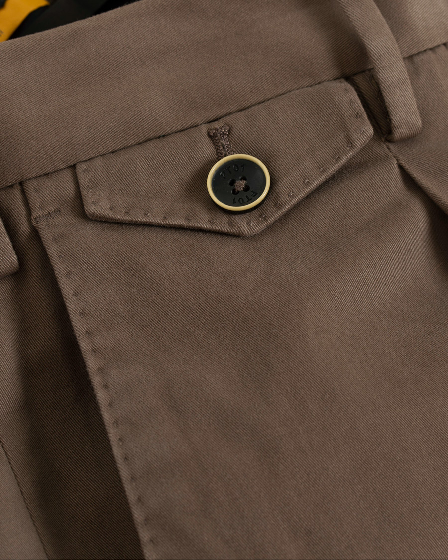 Herren | Hosen | PT01 | Gentleman Fit Pleated Cotton Trousers Brown