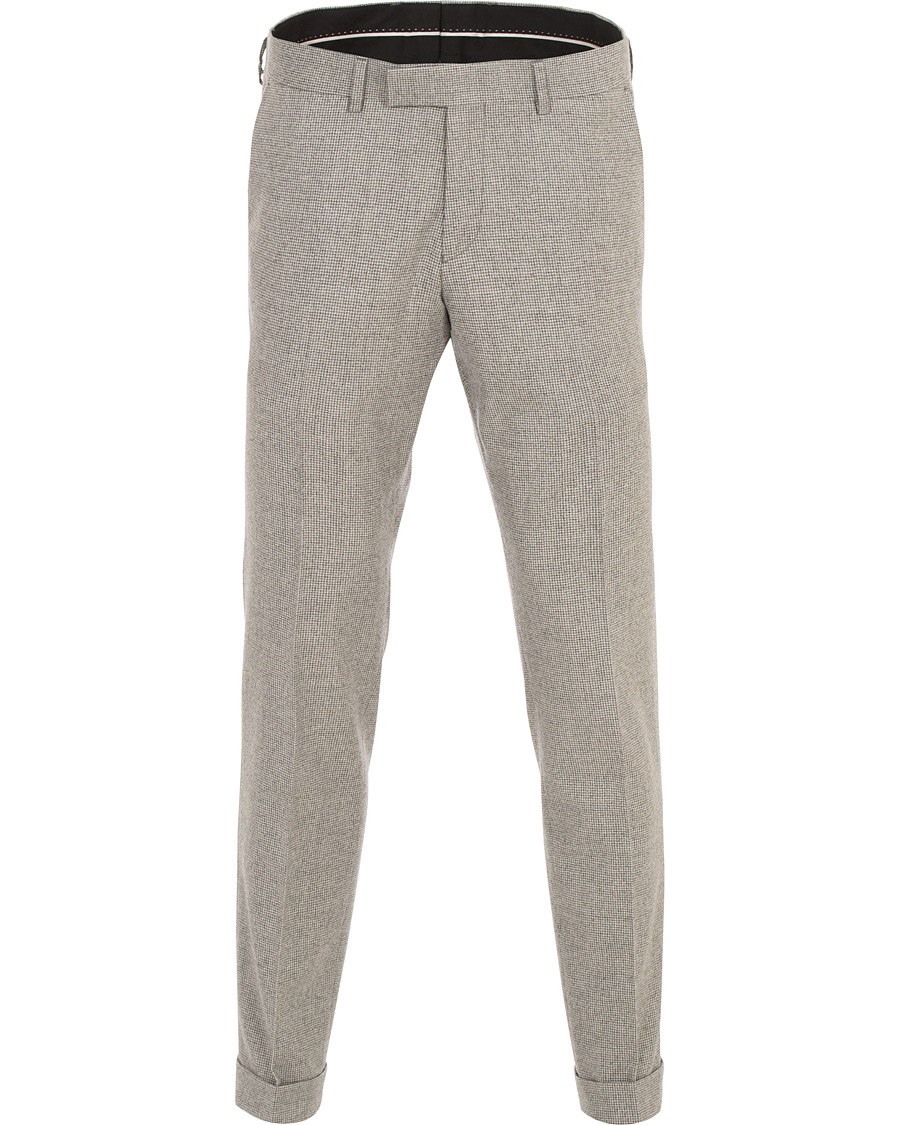 Herren | Hosen | Tiger of Sweden | Tilman Houndstooth Turn Up Brushed Wool Trousers Grey