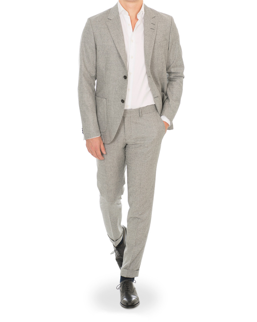 Herren | Hosen | Tiger of Sweden | Tilman Houndstooth Turn Up Brushed Wool Trousers Grey