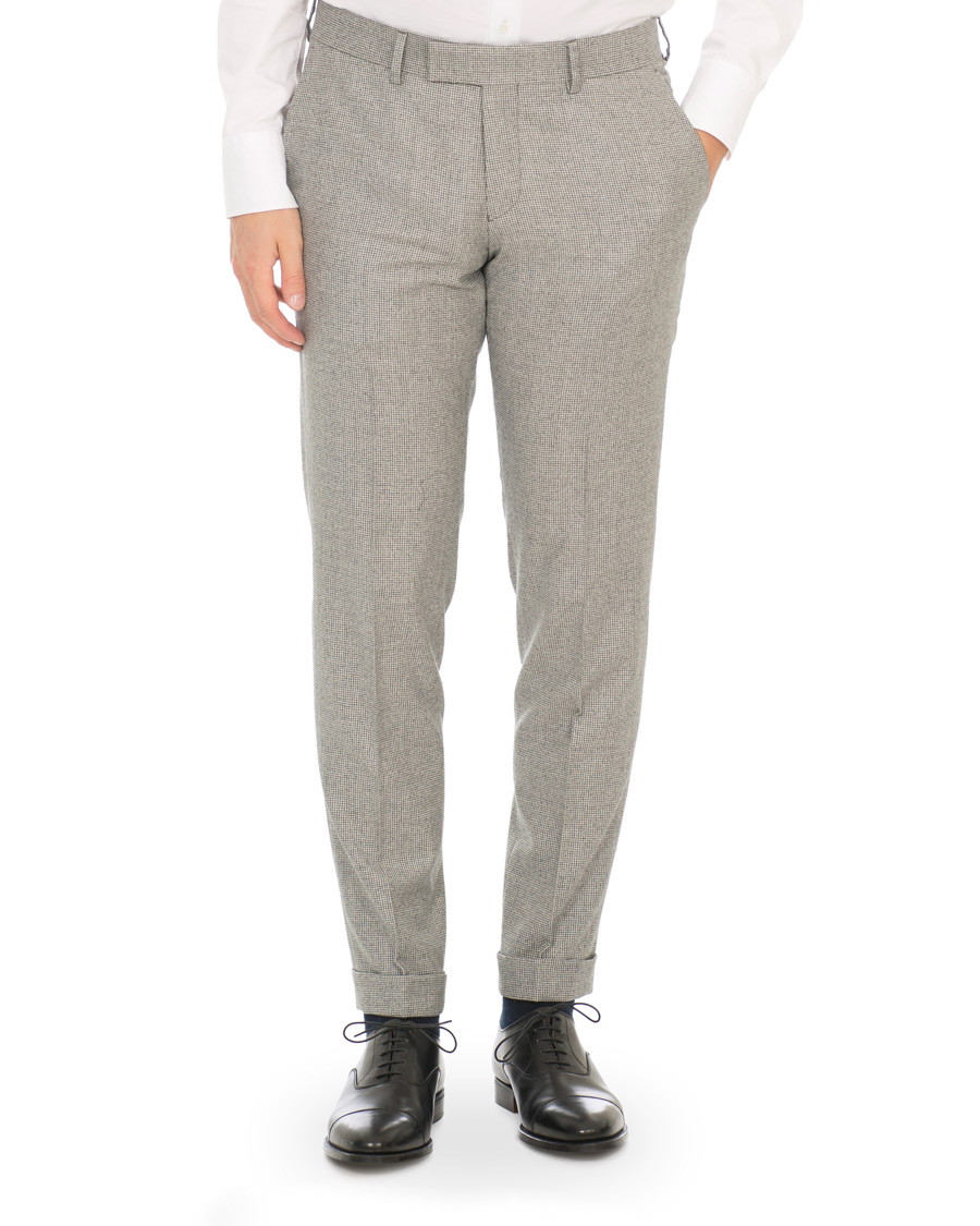 Herren | Hosen | Tiger of Sweden | Tilman Houndstooth Turn Up Brushed Wool Trousers Grey