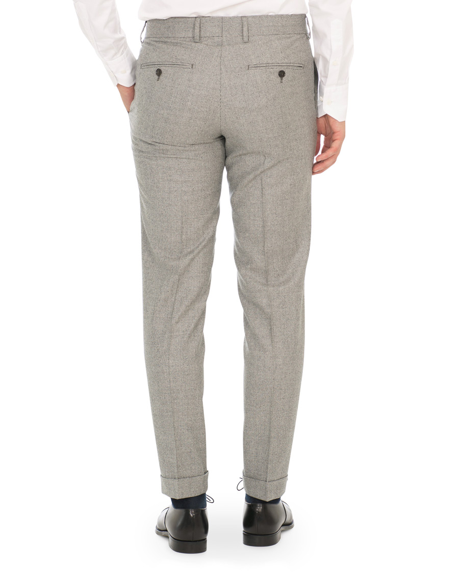 Herren | Hosen | Tiger of Sweden | Tilman Houndstooth Turn Up Brushed Wool Trousers Grey
