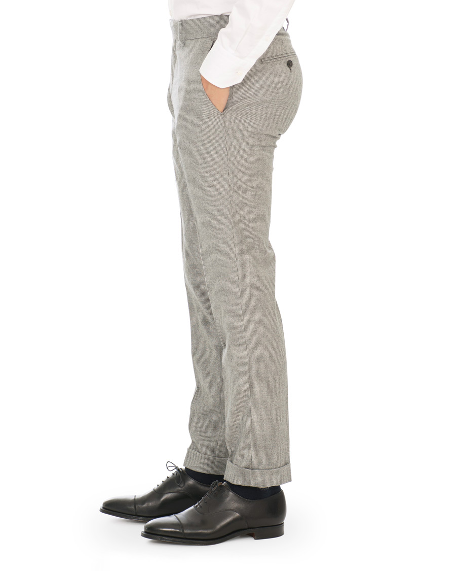 Herren | Hosen | Tiger of Sweden | Tilman Houndstooth Turn Up Brushed Wool Trousers Grey