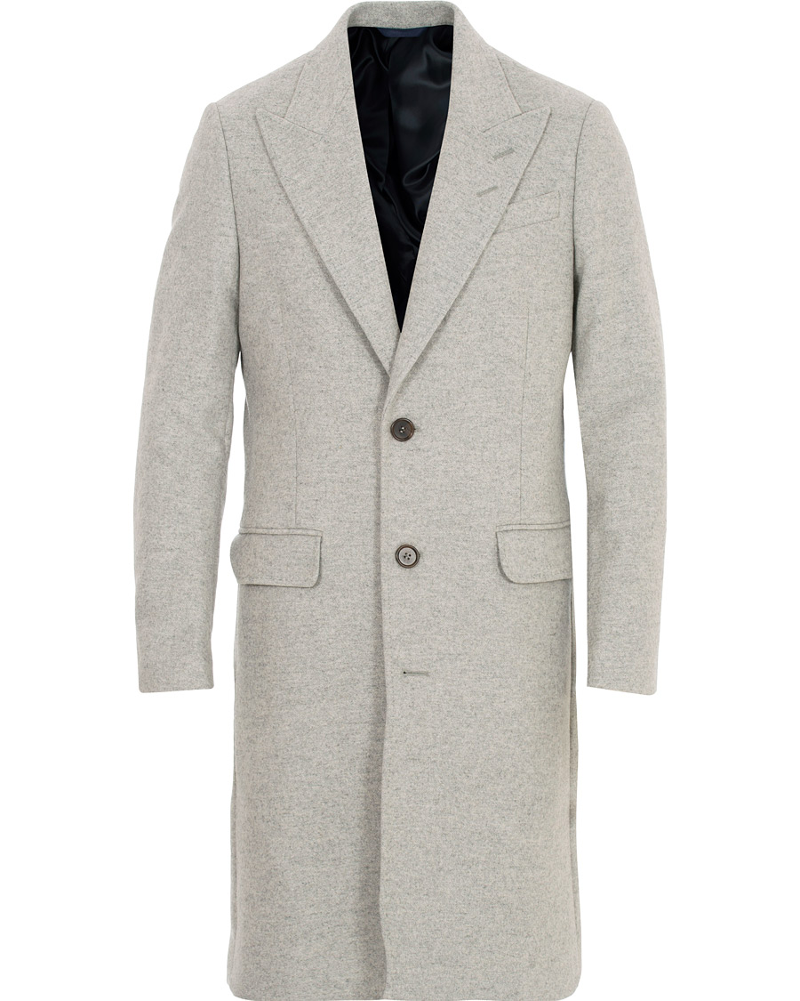 Herren | Jacken | Tiger of Sweden | Seder Peak Lapel Wool/Cashmere Coat Light Grey Melange