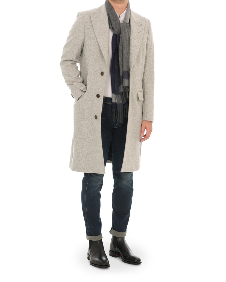 Herren | Jacken | Tiger of Sweden | Seder Peak Lapel Wool/Cashmere Coat Light Grey Melange