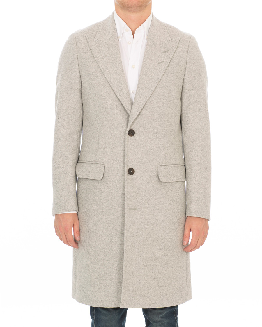 Herren | Jacken | Tiger of Sweden | Seder Peak Lapel Wool/Cashmere Coat Light Grey Melange