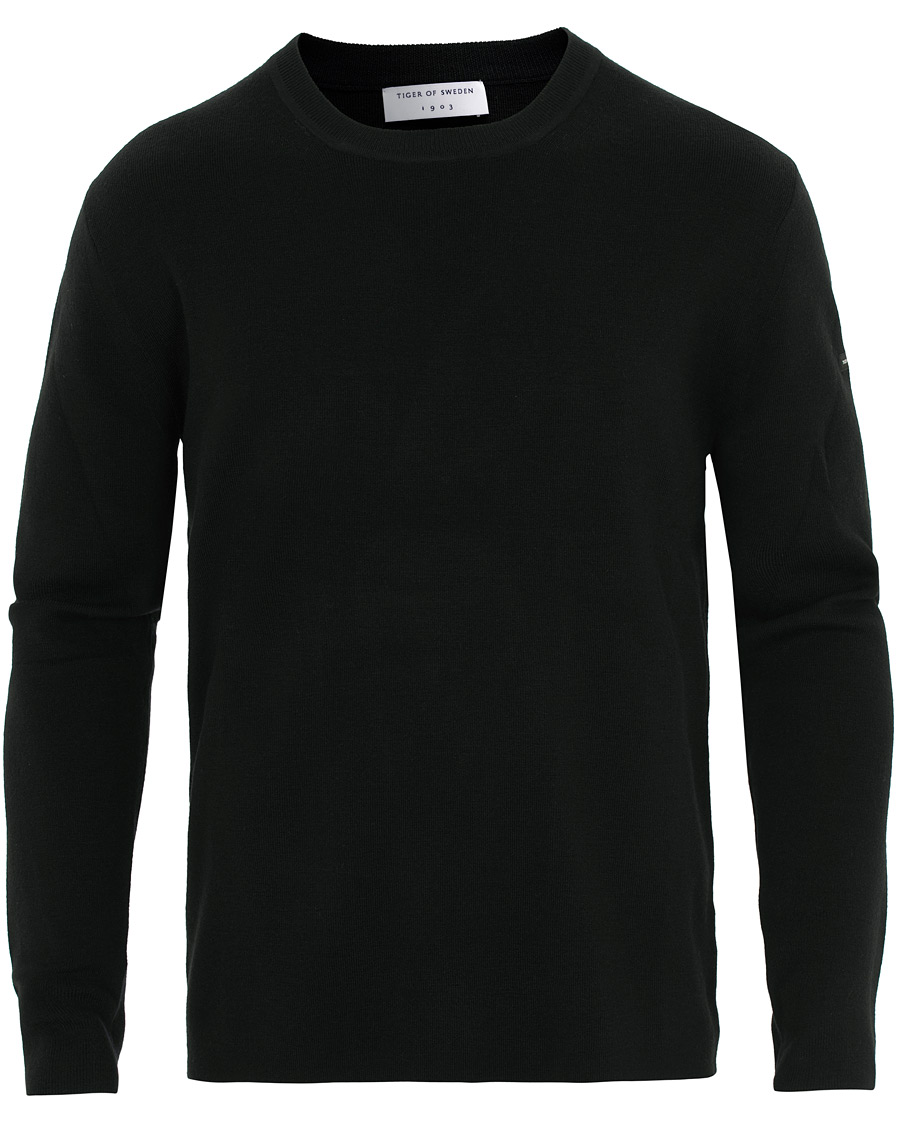 Herren | Pullover | Tiger of Sweden | Harvik Wool Logo Crew Neck Black