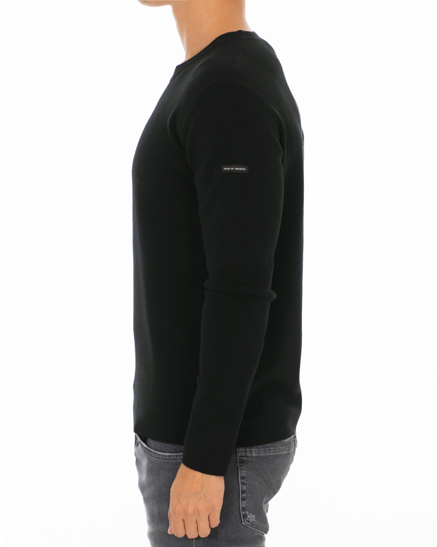 Herren | Pullover | Tiger of Sweden | Harvik Wool Logo Crew Neck Black