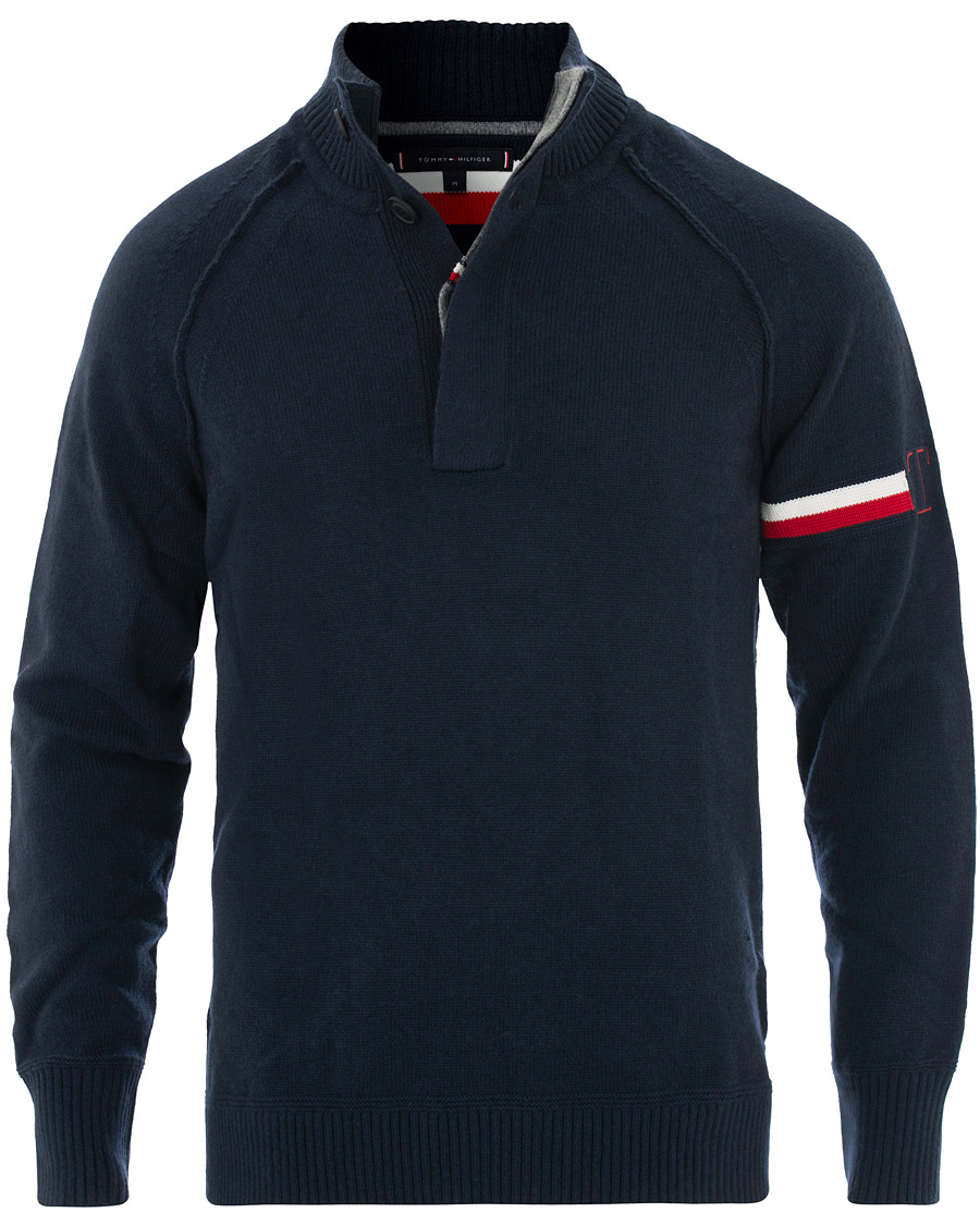 Herren | Pullover | Tommy Hilfiger | Monogram Button Mock Neck Sky Captain