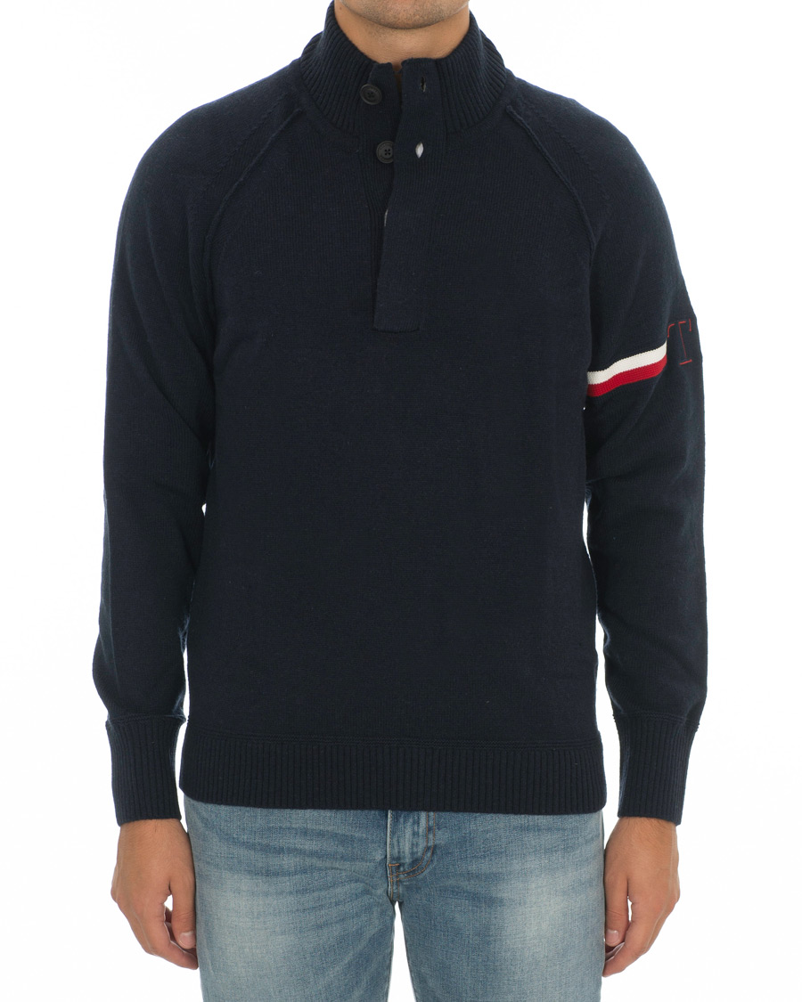 Herren | Pullover | Tommy Hilfiger | Monogram Button Mock Neck Sky Captain